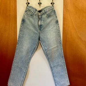 Veronica Beard light blue denim jeans; Alenah slim straight high rise, 31